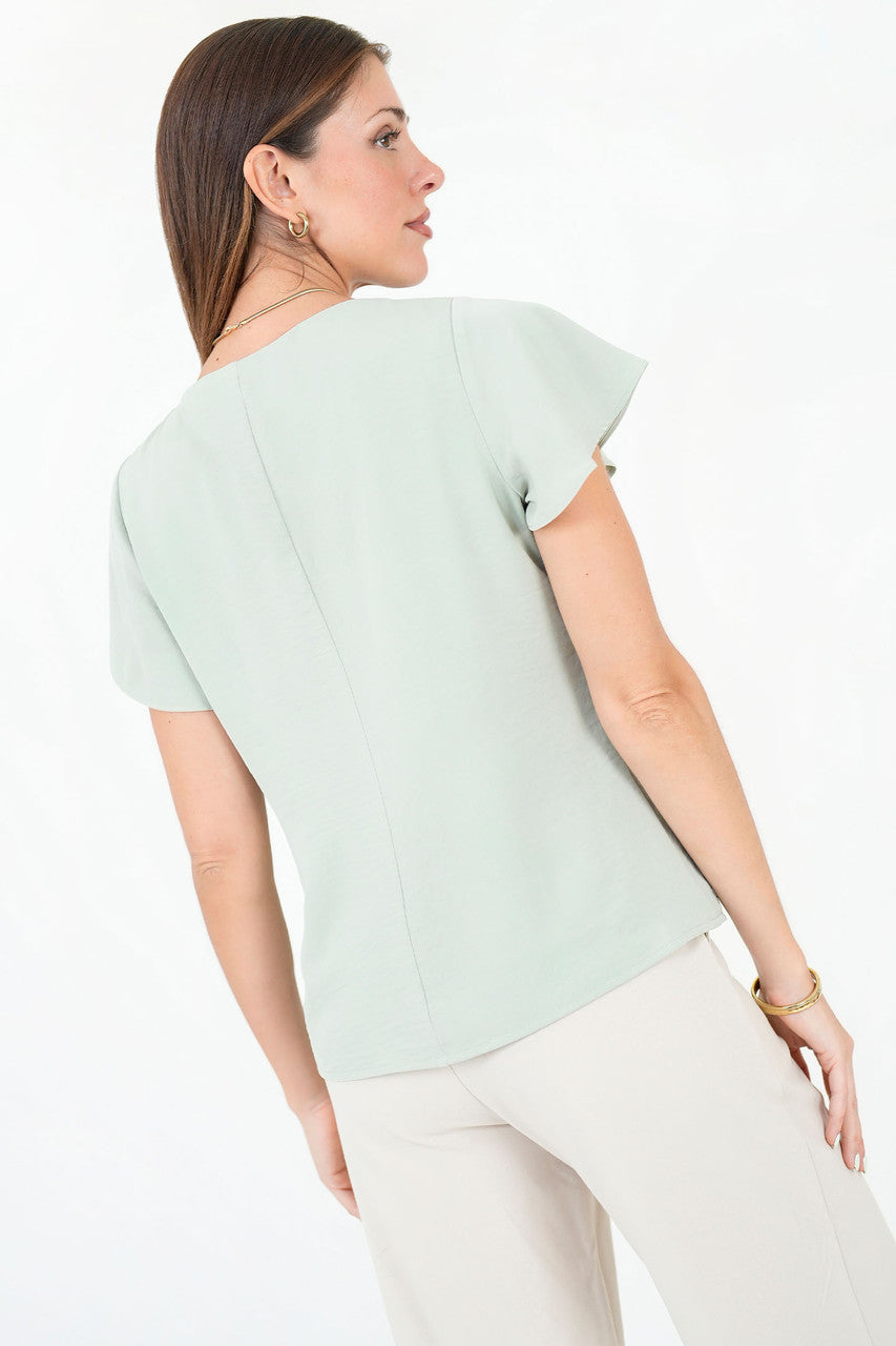 Blusa Manga Corta Campanita Seda Licrada