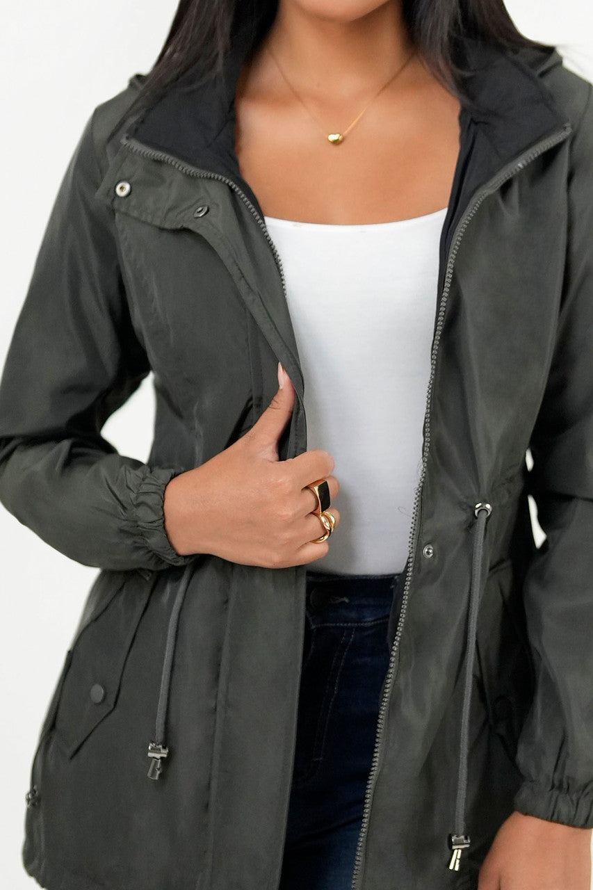 Casaca Reversible Impermeable con Capucha