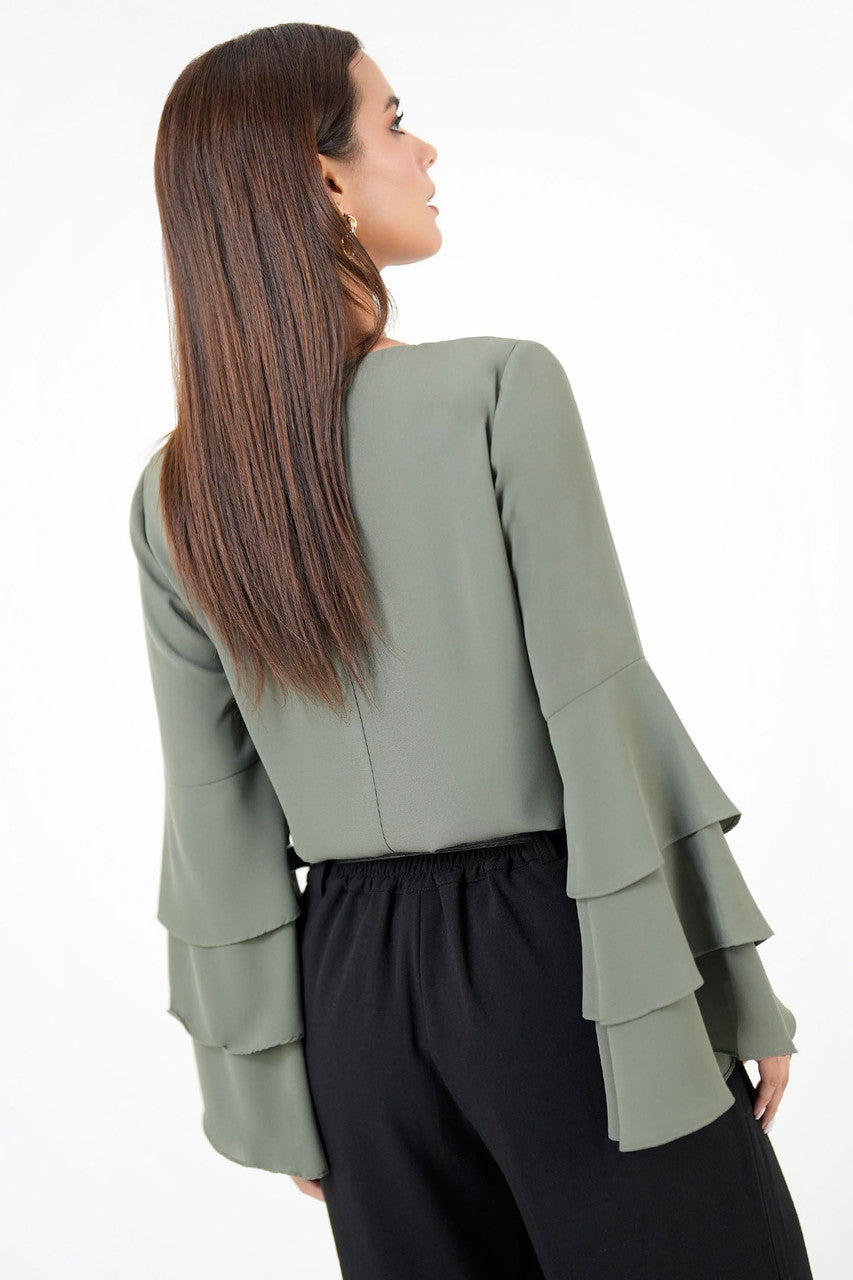 Blusa Manga Larga Gasa Crepe