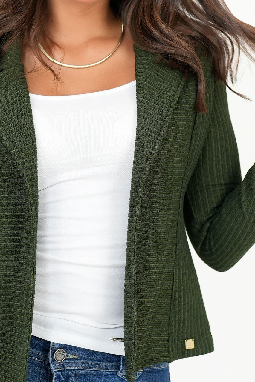 Chaqueta Corta Manga Larga Chompero Labrado con Solapa Sport