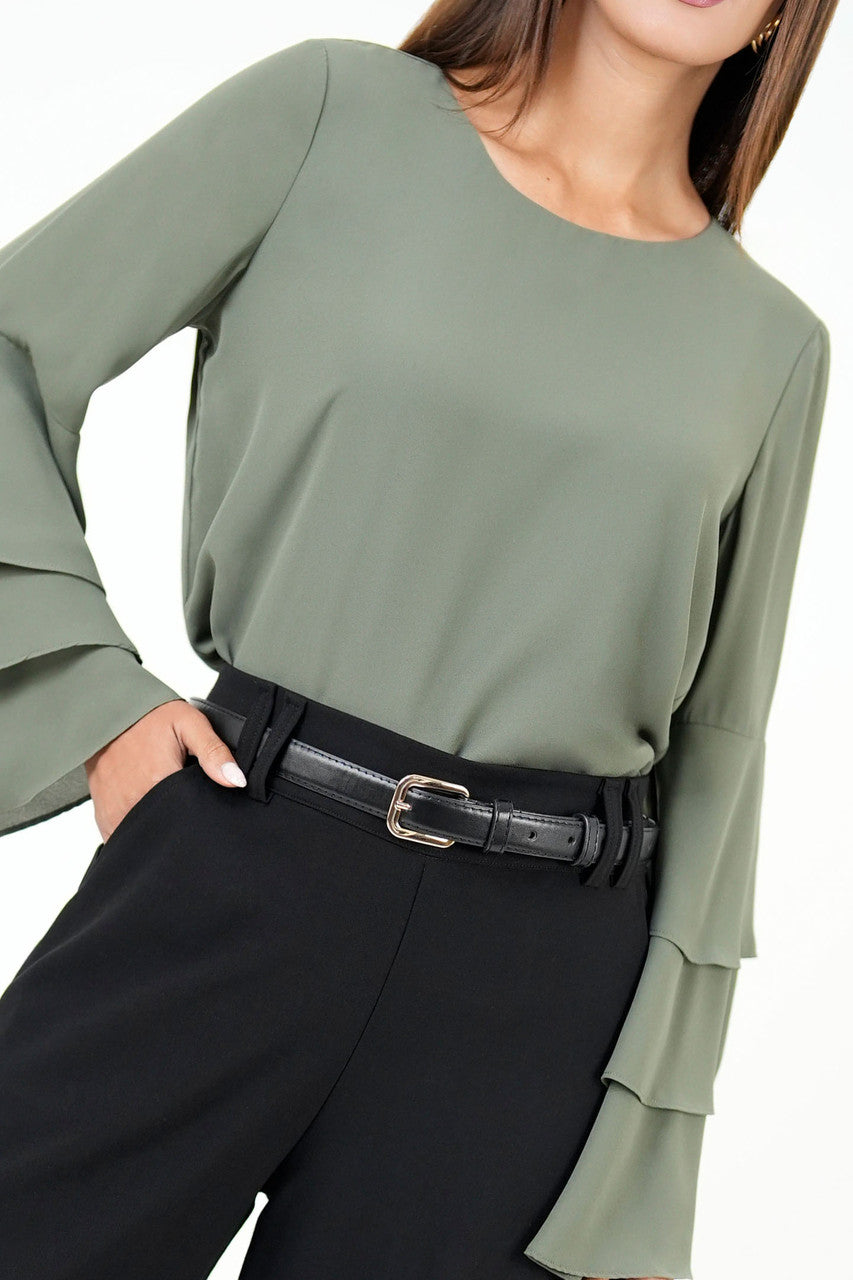 Blusa Manga Larga Gasa Crepe