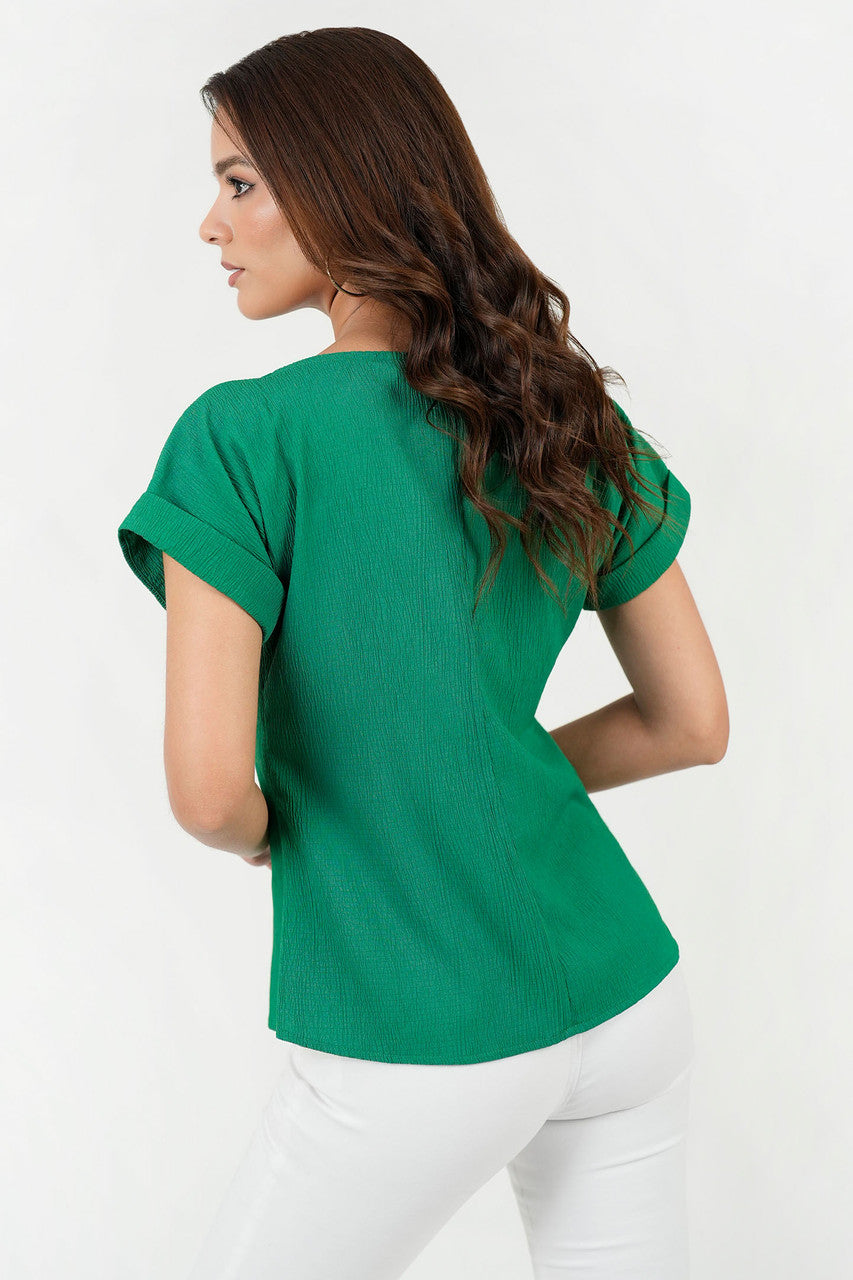 Blusa Mara Escote Ojal con Bolillo Calado