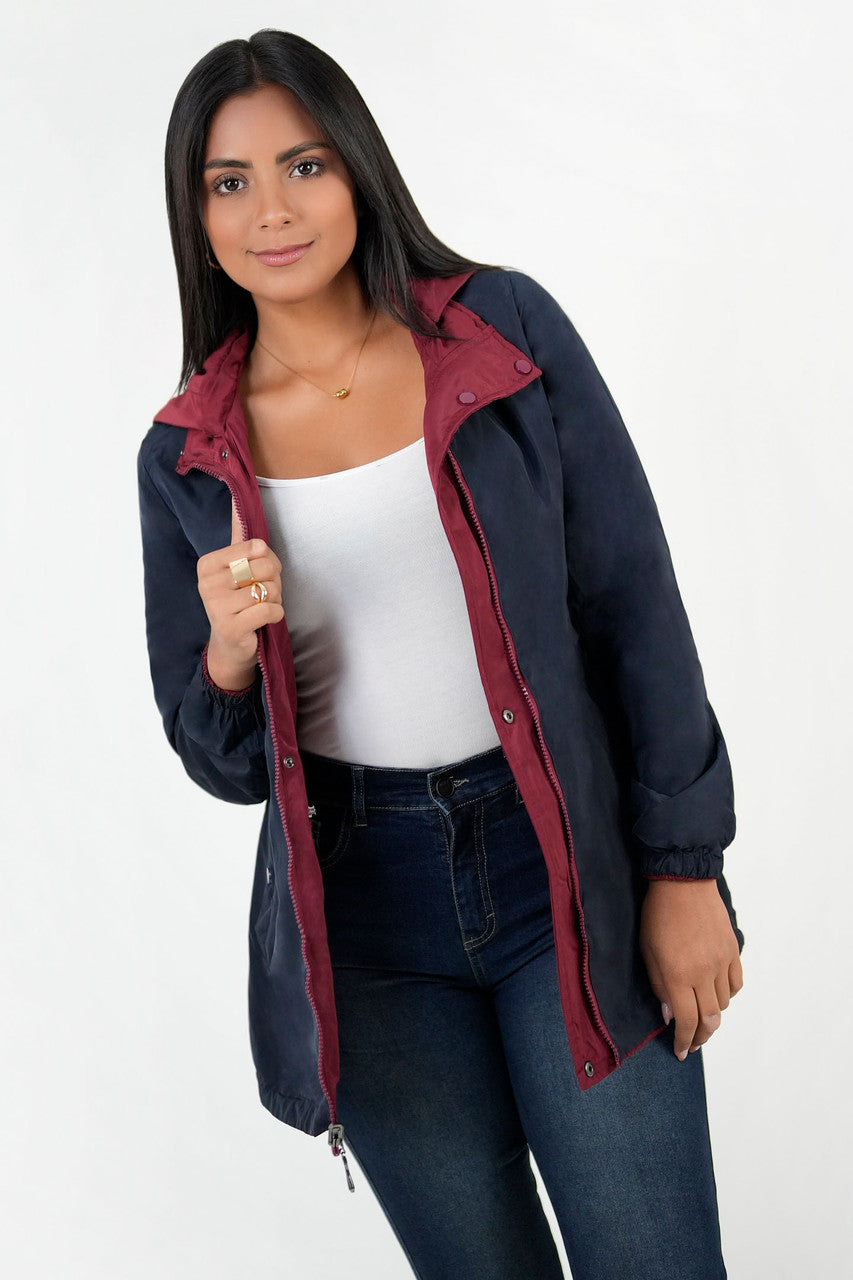 Casaca Reversible Impermeable con Capucha