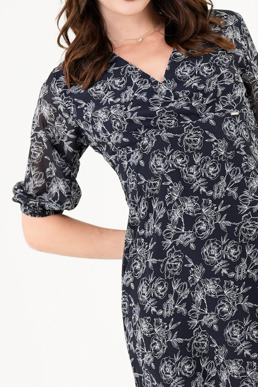 Vestido midi con escote V