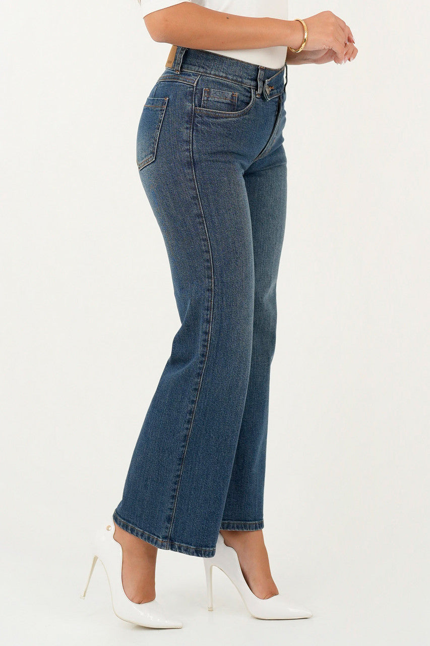 Pantalón Recto Pretina cruzada