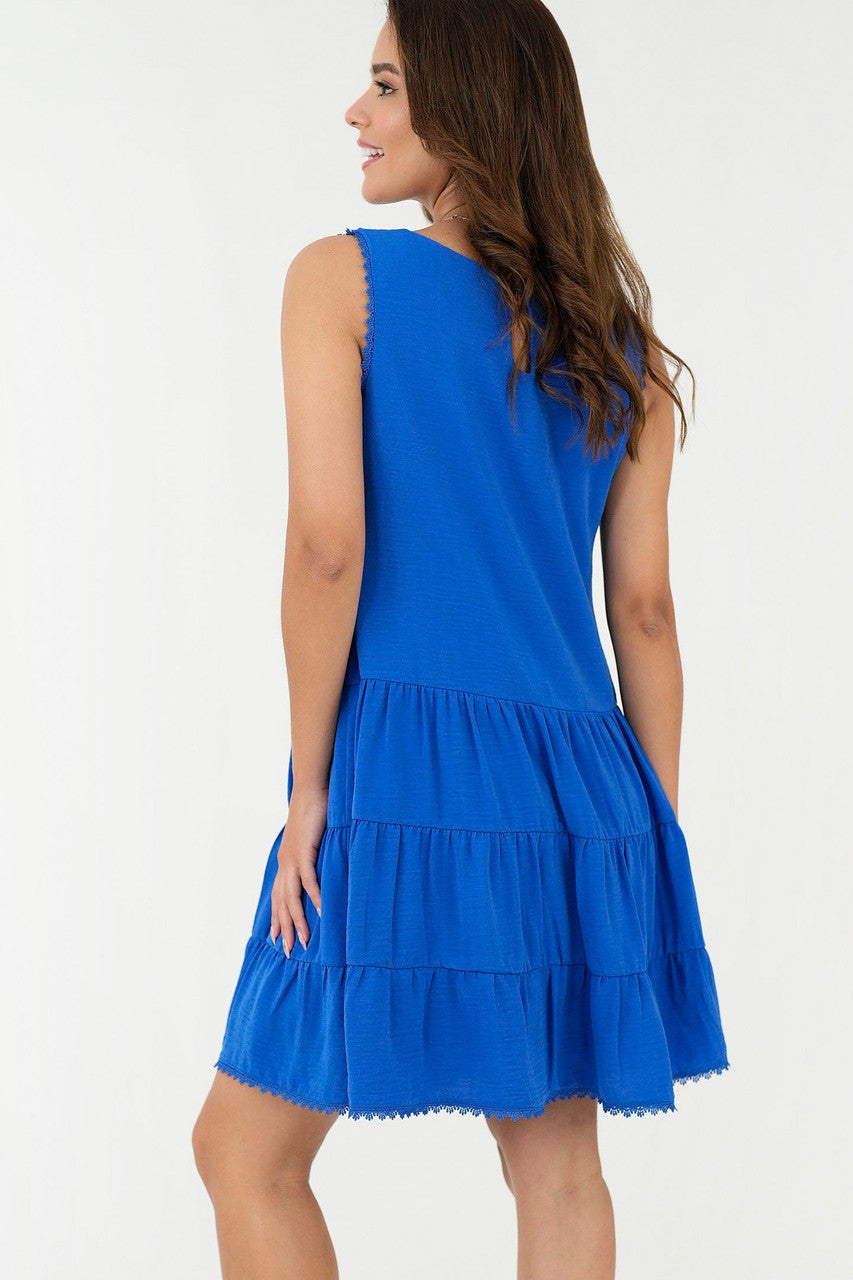 Vestido Manga Cero Escote Ojal