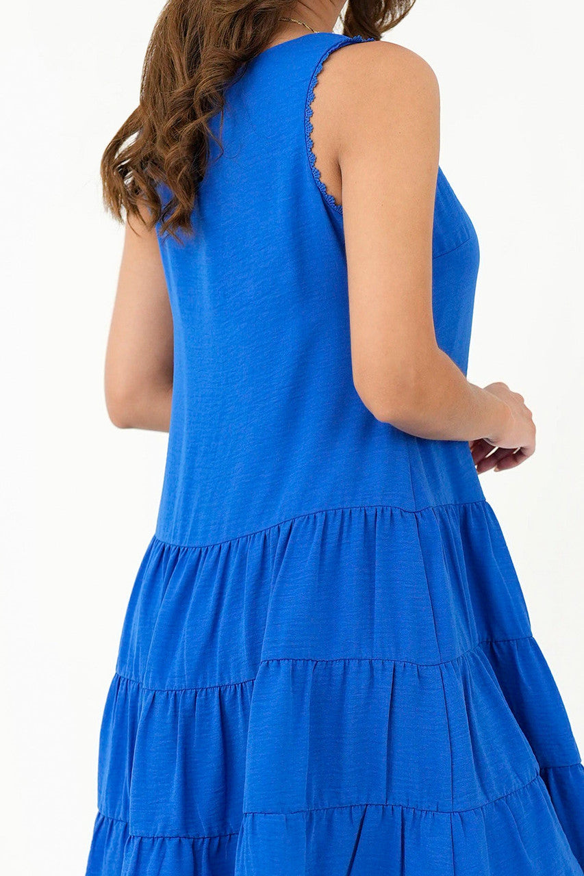 Vestido Manga Cero Escote Ojal