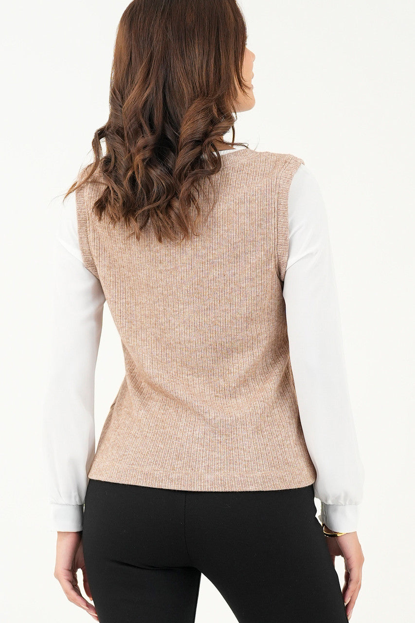 Blusa/Chaleco cuello redondo