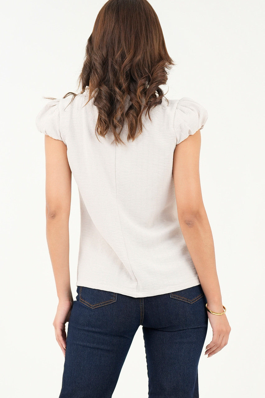 Blusa Bengalina Jacquard con Lazo