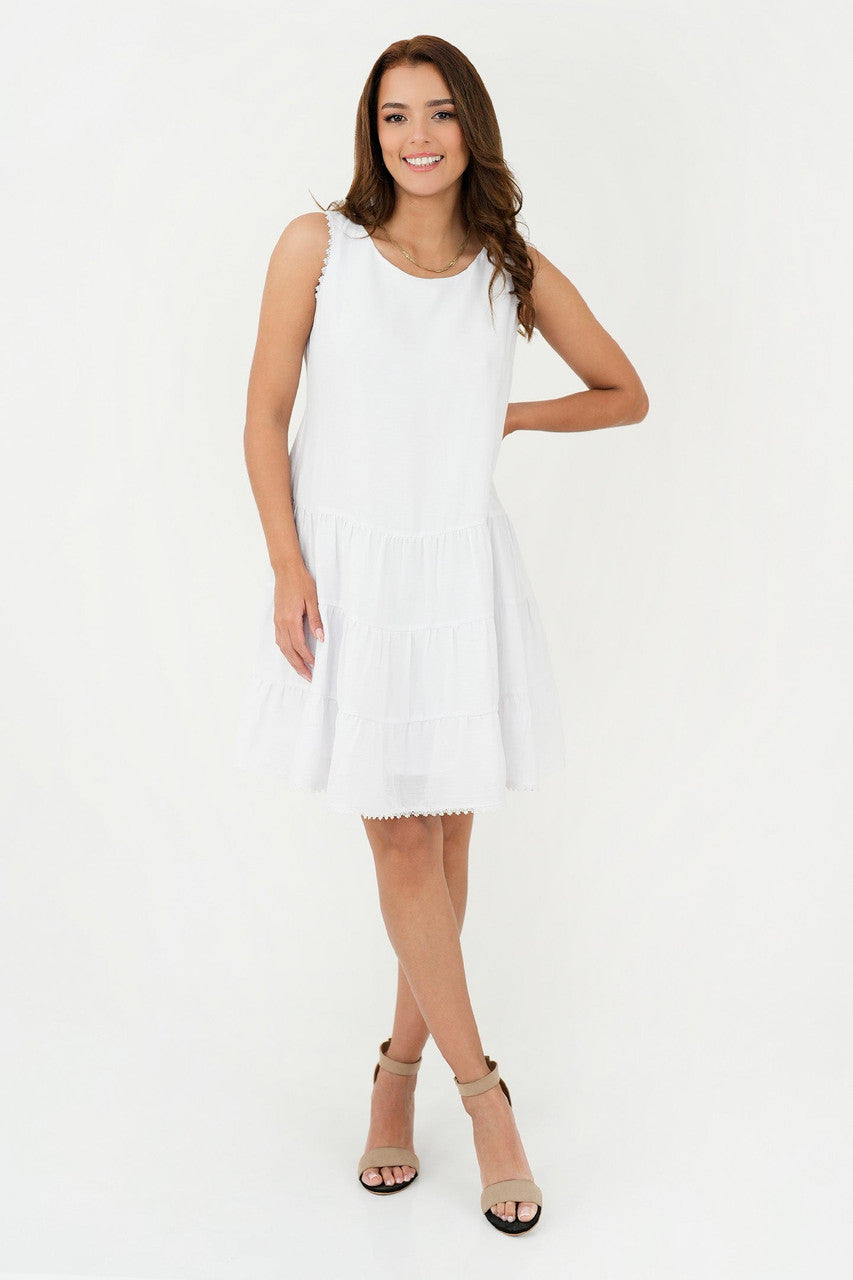 Vestido Manga Cero Escote Ojal