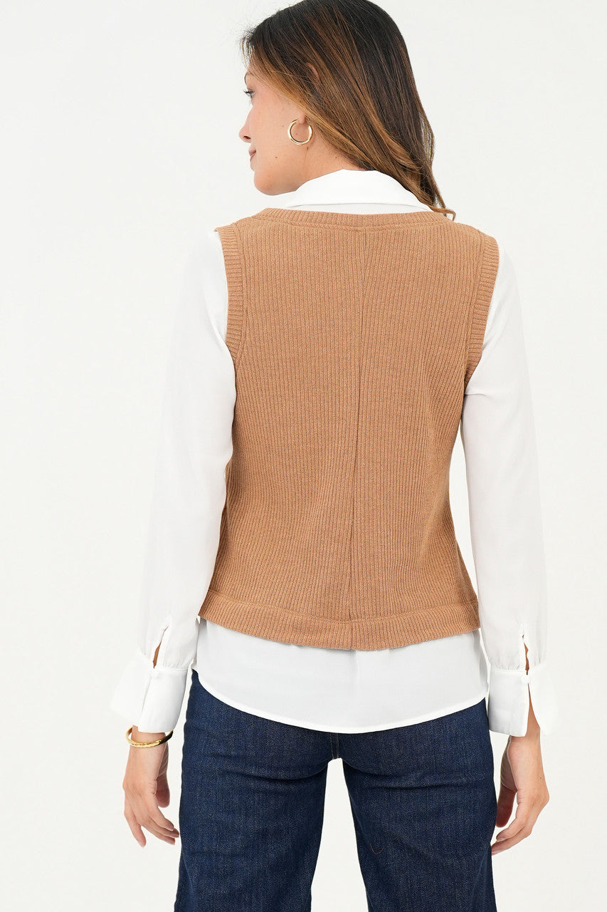 Blusa/Chaleco cuello en V