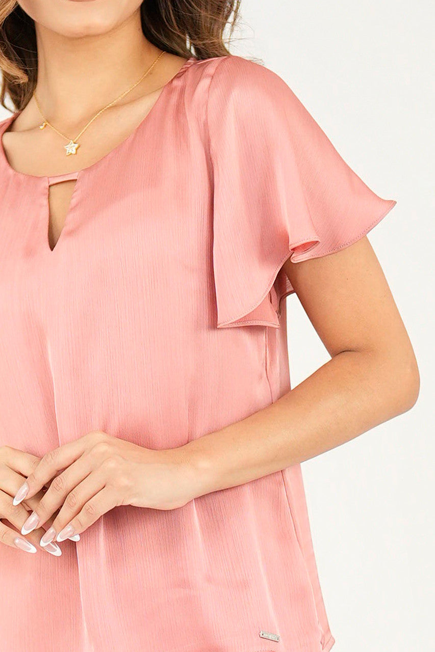 Blusa manga corta acampanada