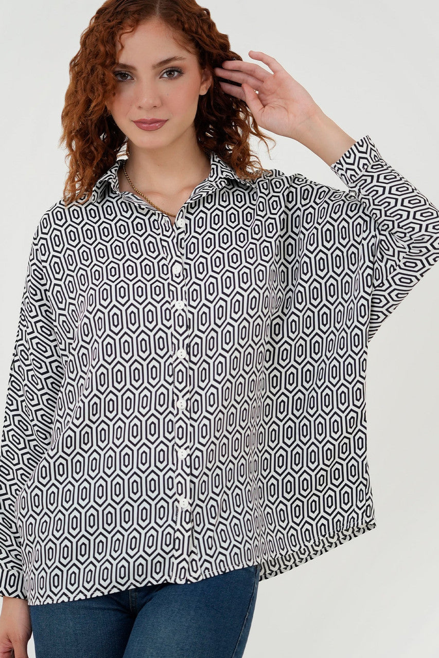 Blusa Manga Larga Cuello Camisero