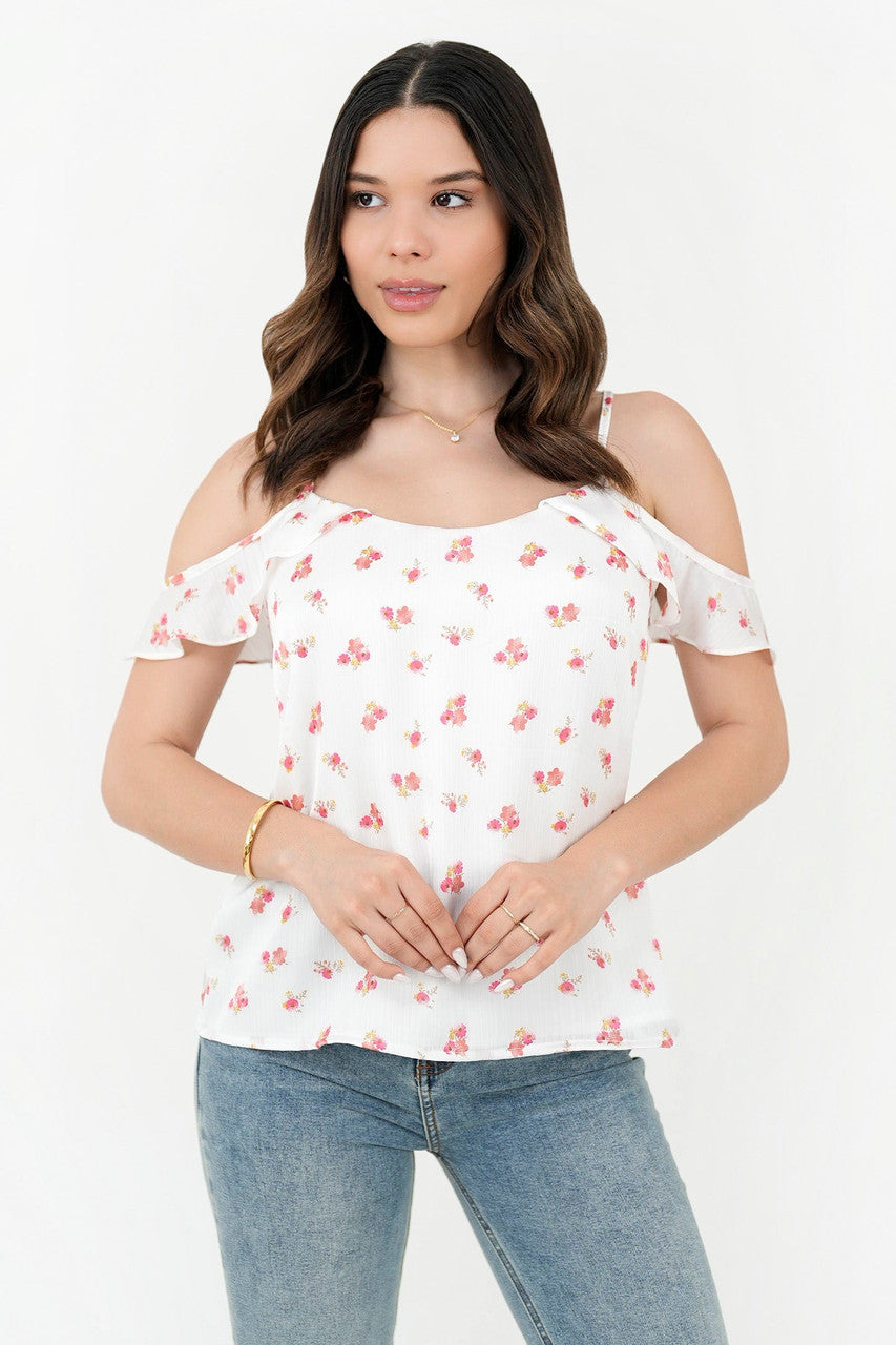 Blusa manga corta shoulder