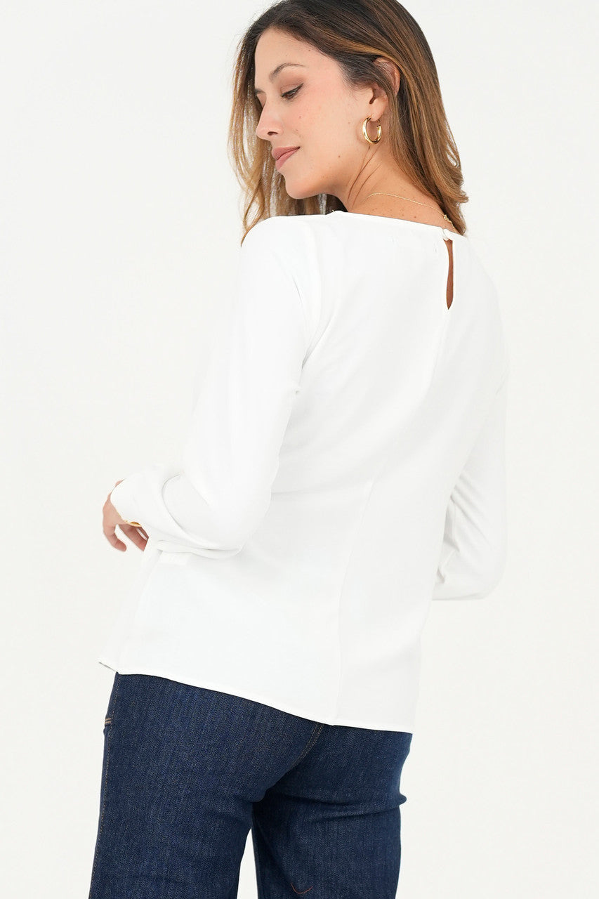 Blusa manga larga Lazo de amarre