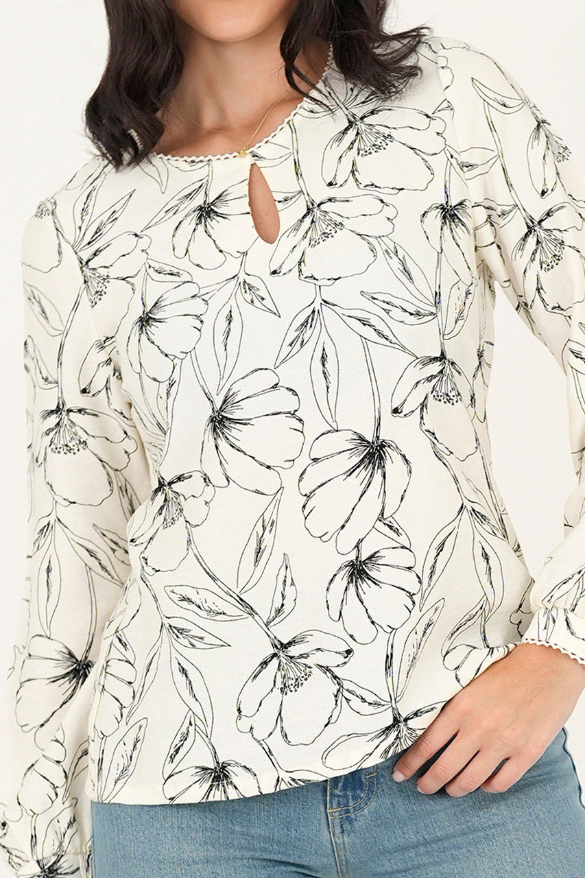 Blusa manga larga abertura lagrima