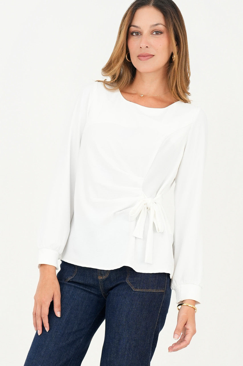 Blusa manga larga Lazo de amarre