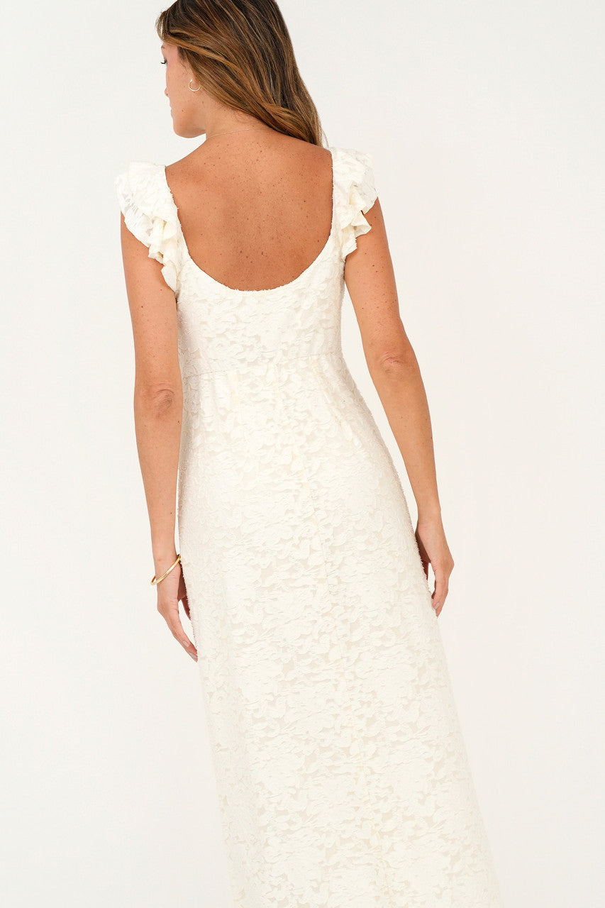 Vestido largo con escote corazón y corte princesa