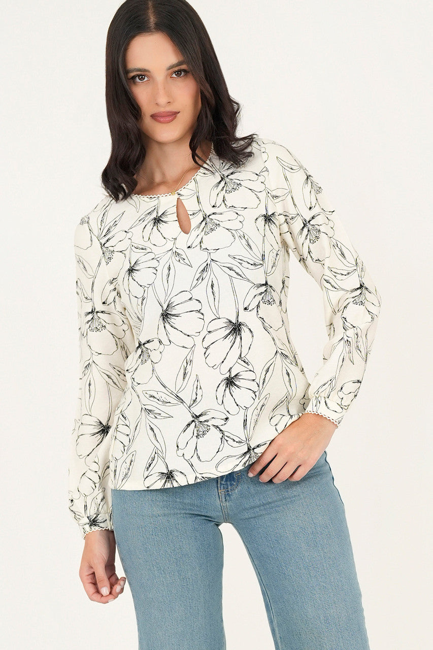Blusa manga larga abertura lagrima