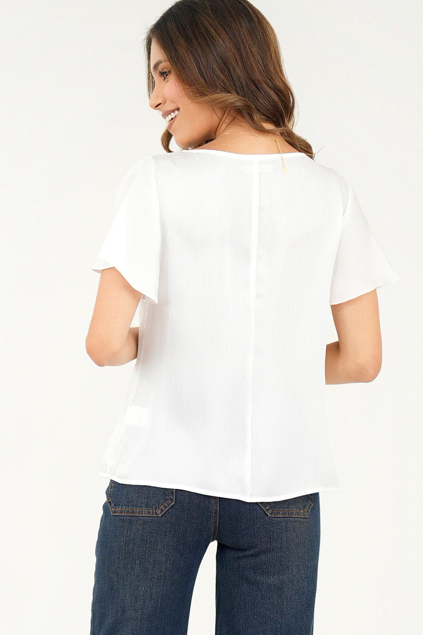 Blusa manga corta acampanada