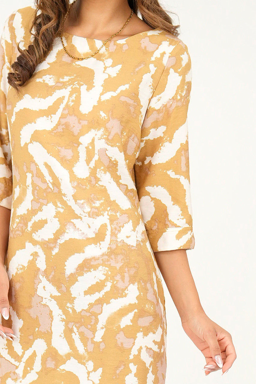 Vestido manga 3/4 escote ojal