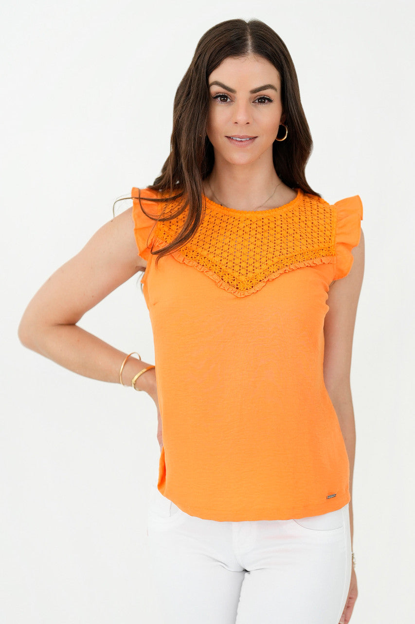 Blusa manga cero Escote espalda