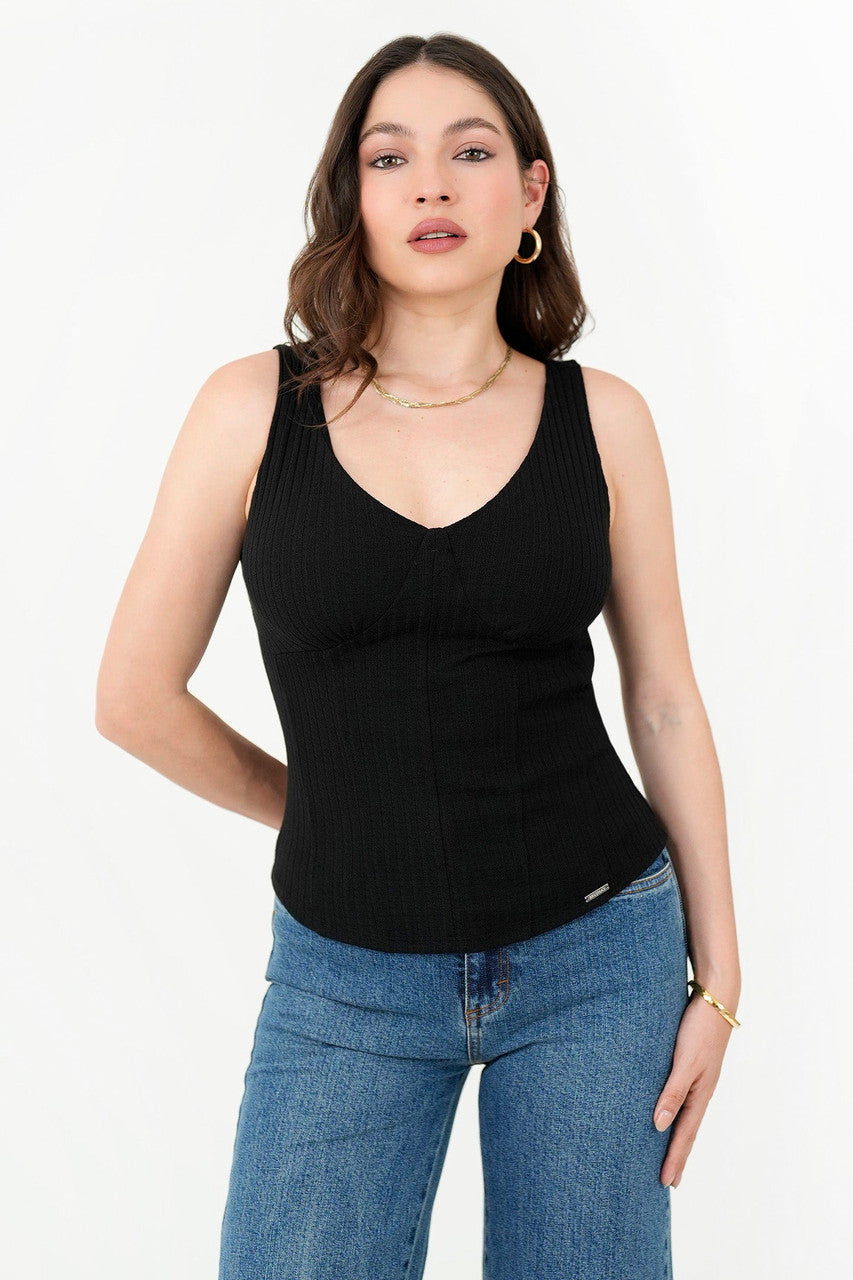 Top tiras anchas Cortes tipo corset