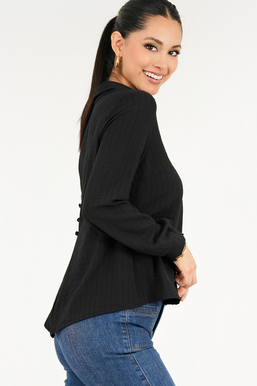 Blusa manga larga cuello sport