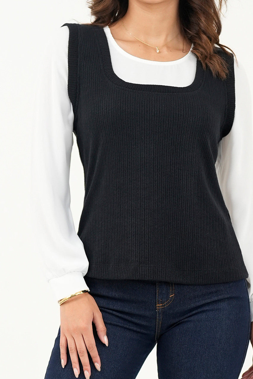 Blusa/Chaleco cuello redondo