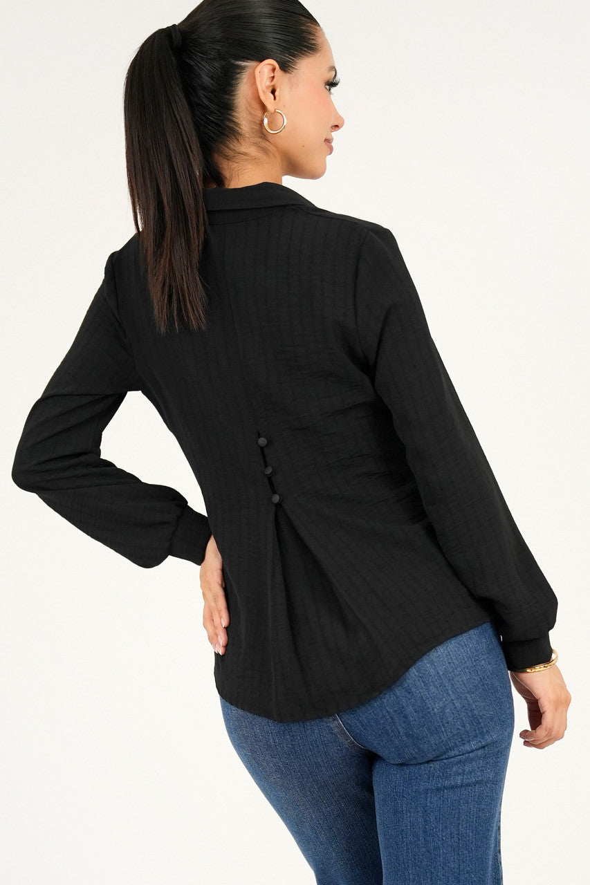 Blusa manga larga cuello sport