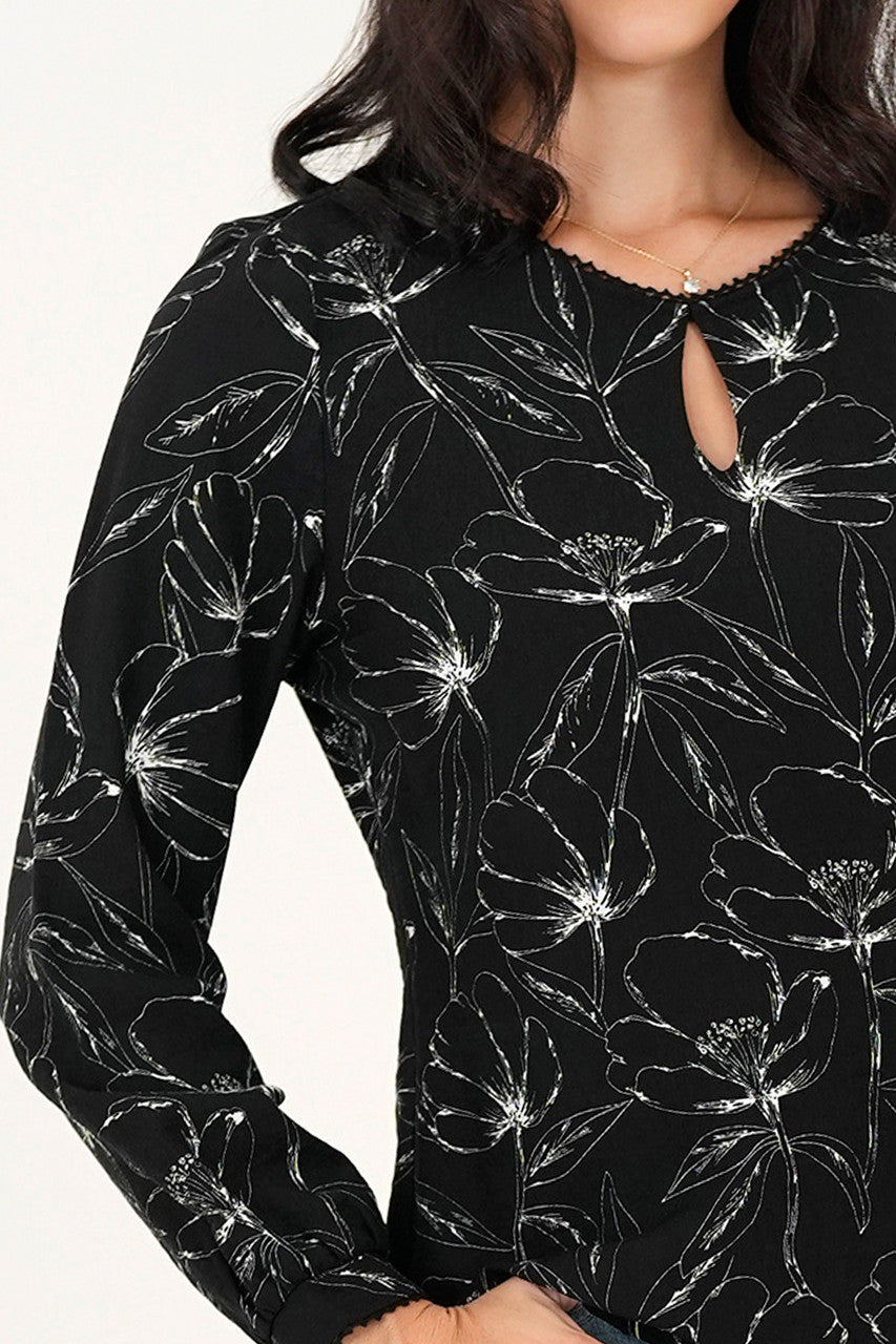 Blusa manga larga abertura lagrima