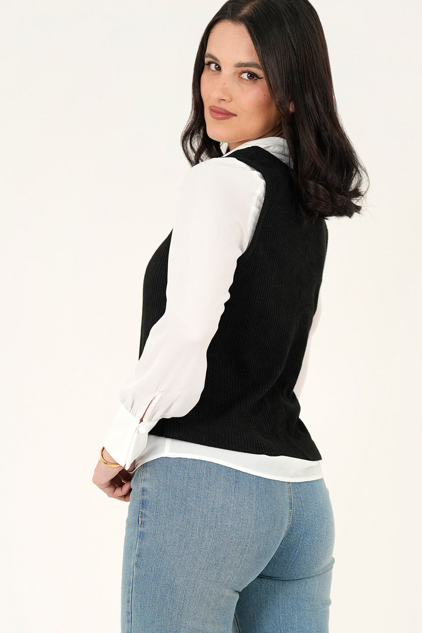 Blusa/Chaleco cuello en V