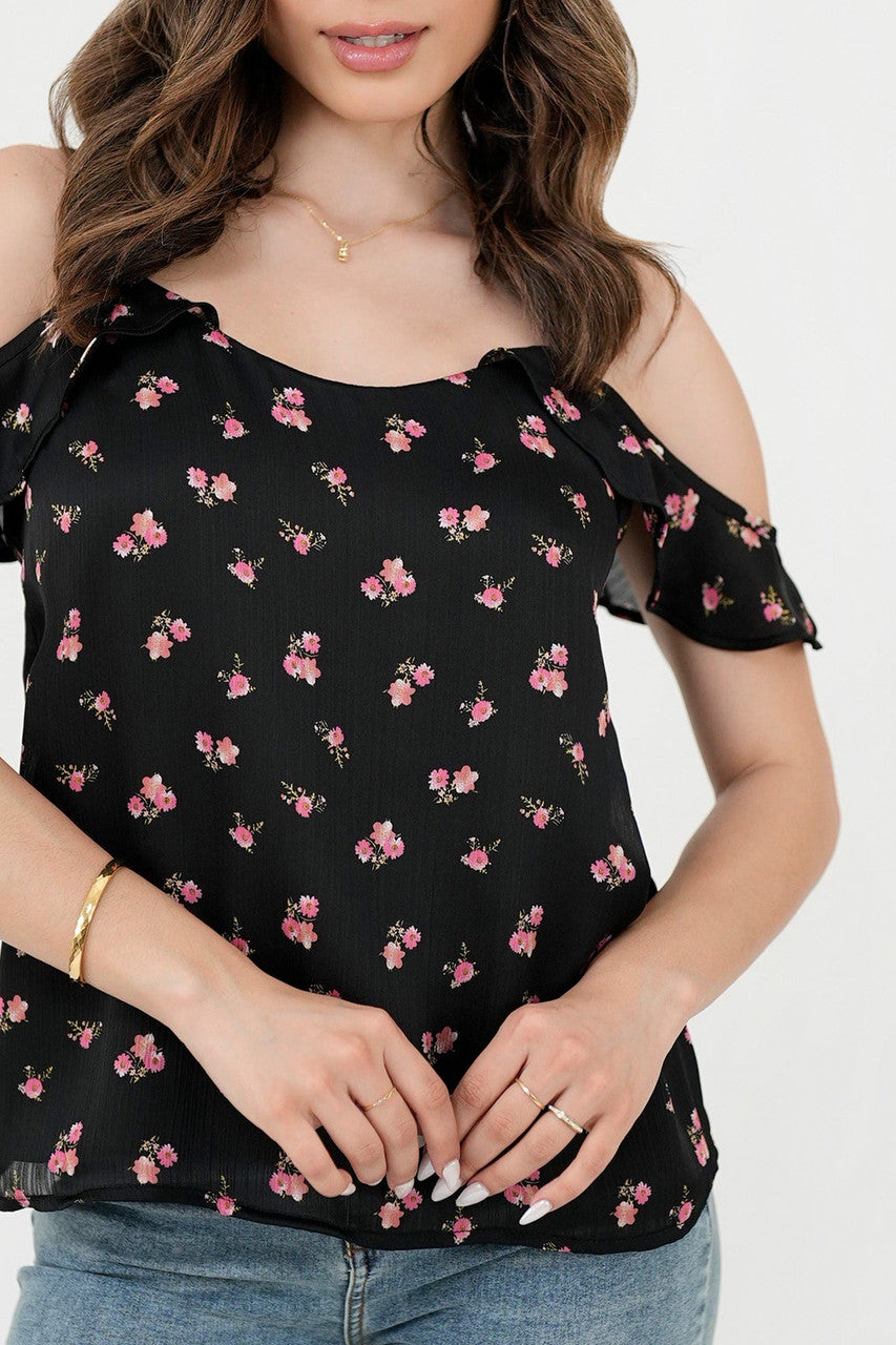 Blusa manga corta shoulder