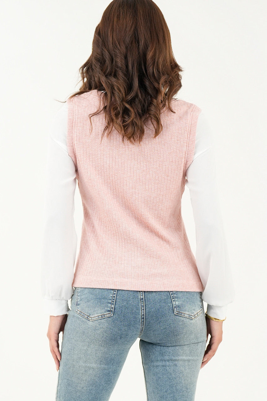 Blusa/Chaleco cuello redondo