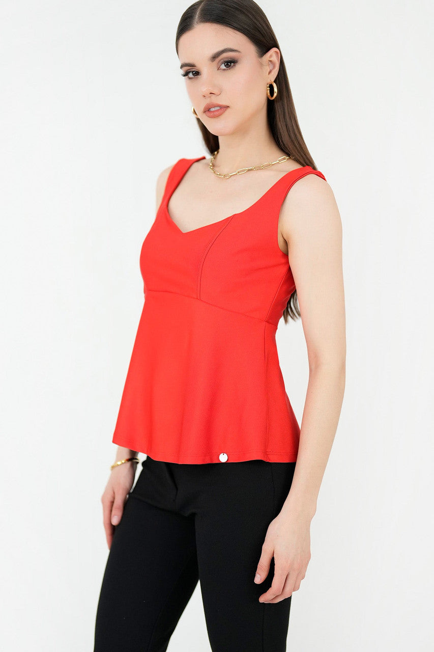 Top Lycra Escote Semi Corazón