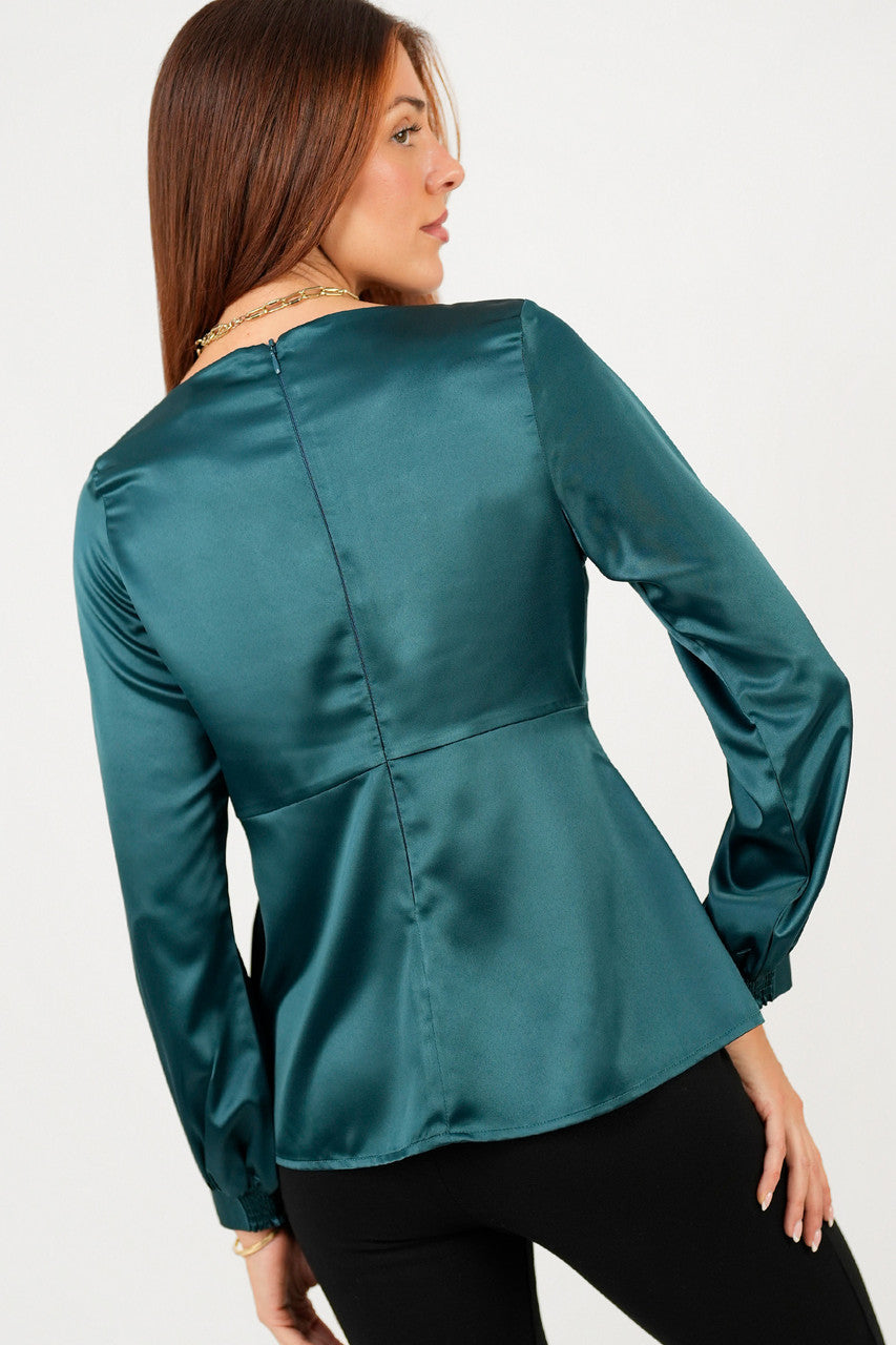 Blusa manga larga Escote redondo