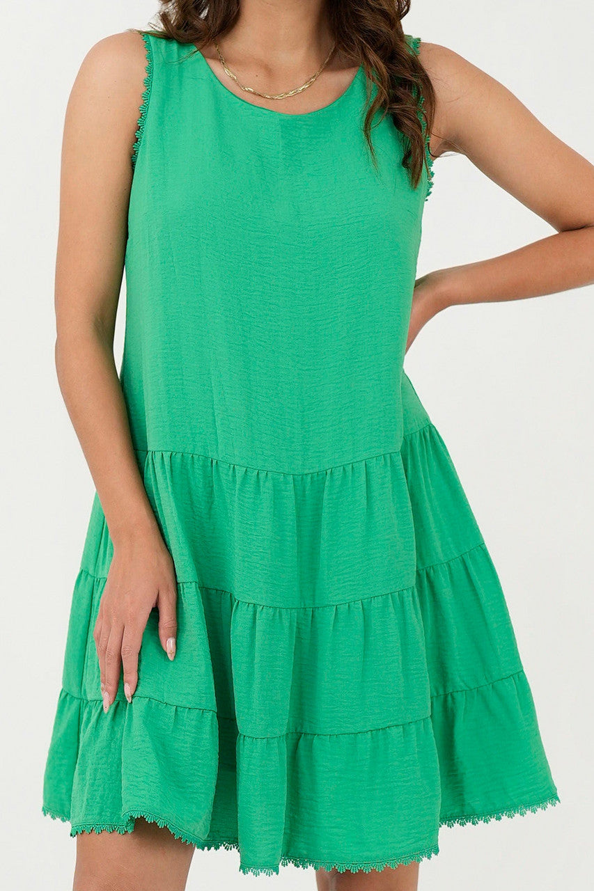 Vestido Manga Cero Escote Ojal