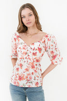 Blusa Manga 3/4 Corte Bajo Busto BLU05018CRGHUESM