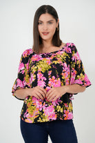 Blusa Manga 3/4 Elástico Cabezamanga BLU04048CRGNEGSM