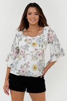 Blusa Manga Acampanada 3/4 Faldón Suelto BLU05044SAVHUESM