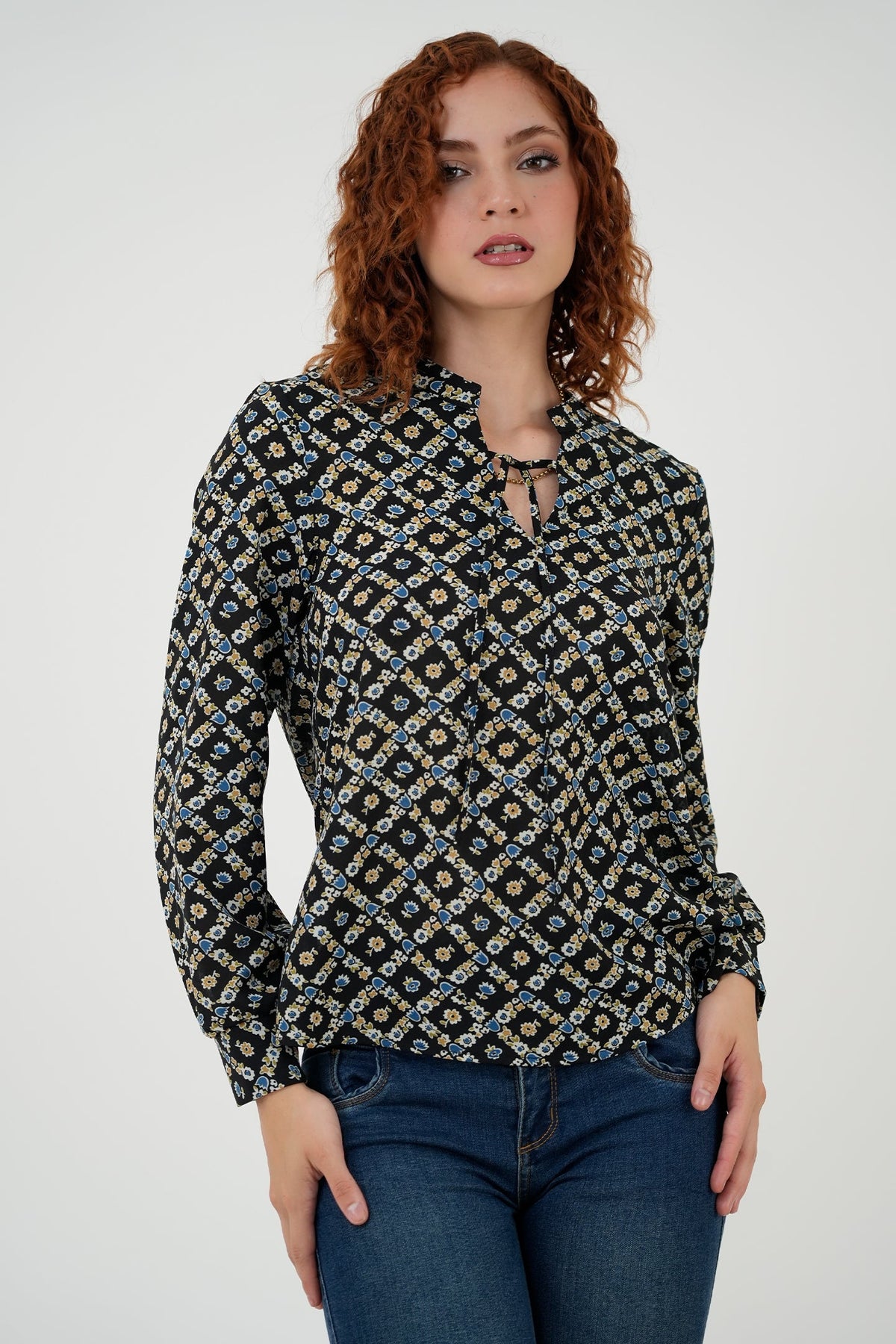 Blusa Manga Larga Cuello Nerhu Anatómico BLU05009GSANCRSM