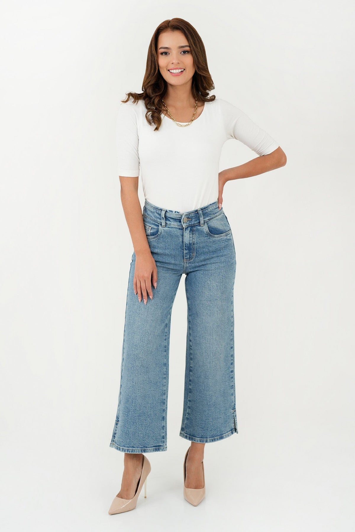 Pantalón Recto Clásico en Denim PAN06154DENCEL30