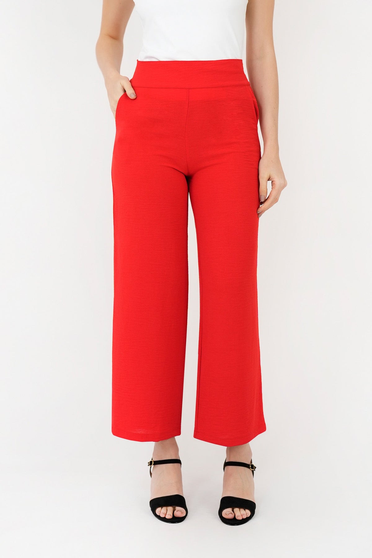 Pantalón Recto Moderno PAN06015BGNROJSM
