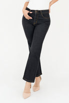 Pantalón Recto Tiro Alto Cintura Bolsillo posterior PAN06104DENNEG30