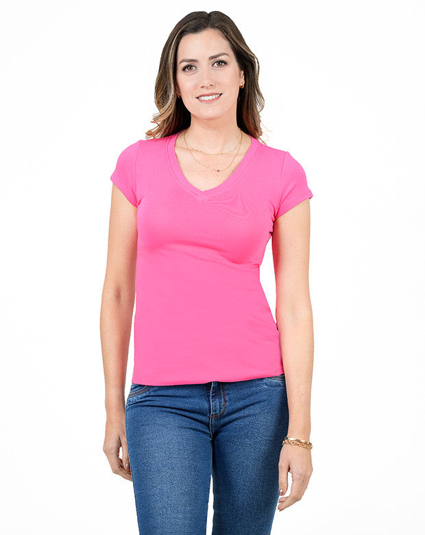 Polo Manga Corta Básico Cuello V POL02152FULFUCXL