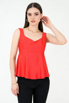 Top Lycra Escote Semi Corazón TOP06138LYSROJSM