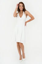 Vestido Halter Faldón Con Vuelo VTD06097VIEHUESM