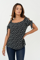 Blusa Manga Corta Tela Chalís Rígida BLU05145CRGNEGSM