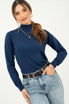 Chompa cuello alto corte clásico CHO07195HVZAZMML