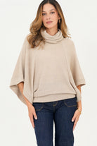 Poncho cuello alto PNO07034CHPBEIME